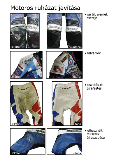 Motoros ruházat komplett javítása